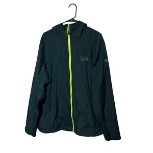 Mountain Hardwear Jacket Mens XL Green Full Zip Hooded Windbreaker Camping Trail